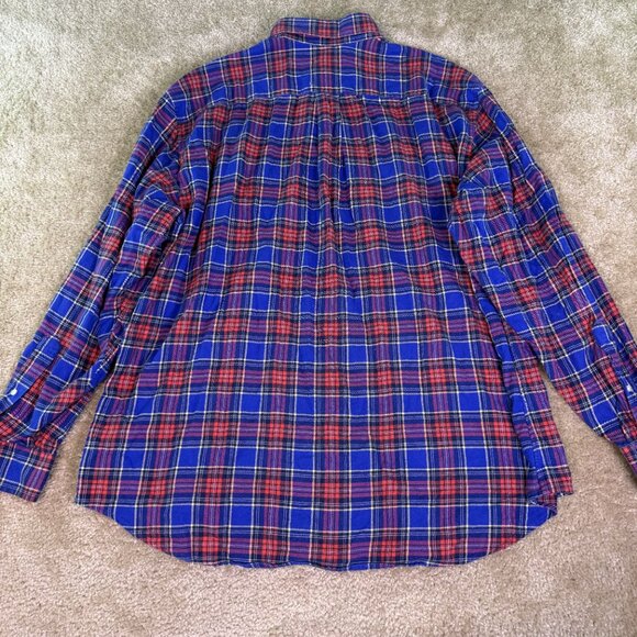 Vineyard Vines Murray Shirt Men's XL Flannel Red Blue Plaid Button Down E455 - Picture 8 of 11